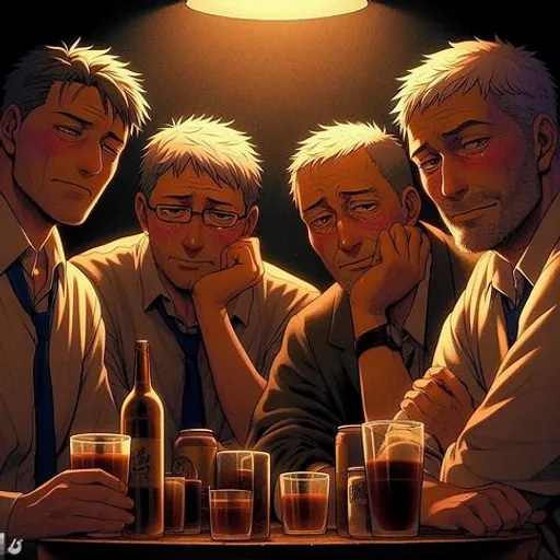 Four drunk men fuck teen